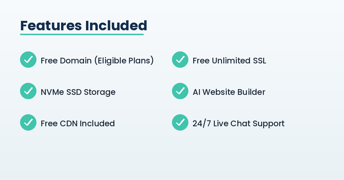 Hostinger hosting features included