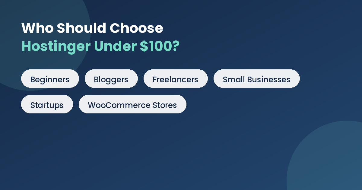 Who should choose Hostinger under $100