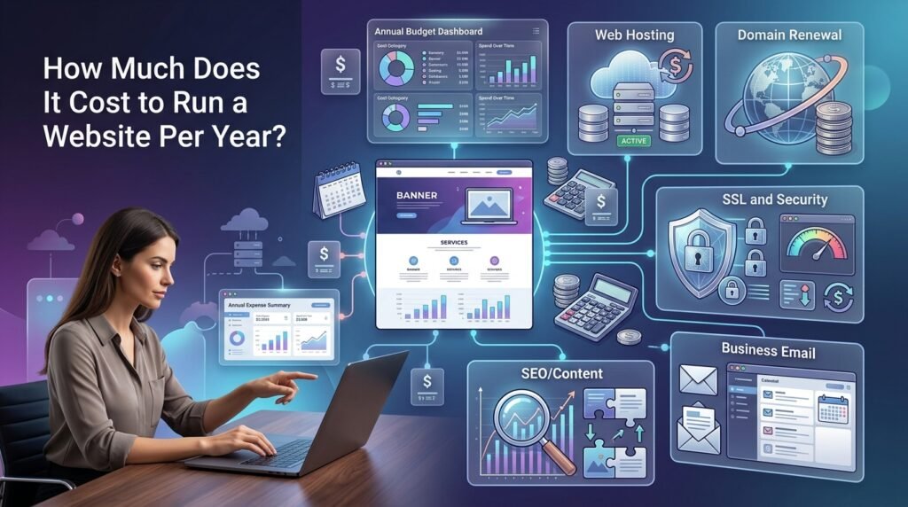 how much does it cost to run a website per year