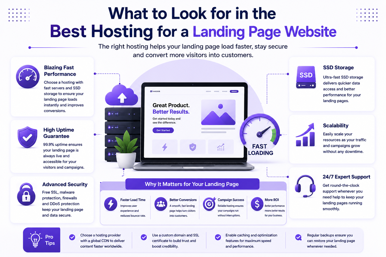Fast-loading landing page for an ad campaign