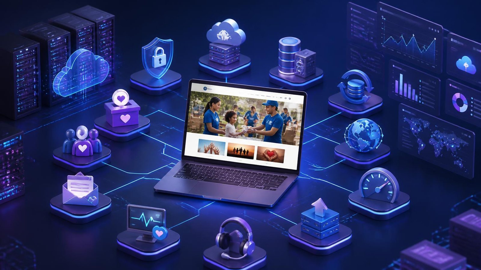 Nonprofit team managing their organization's website