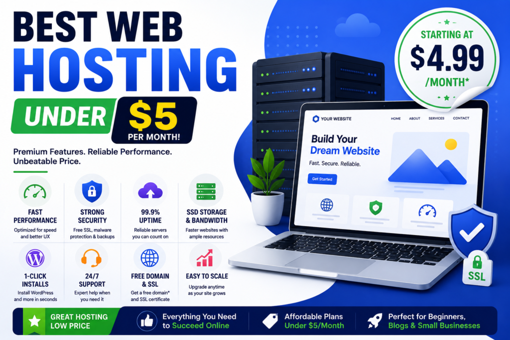 best web hosting under $5 per month