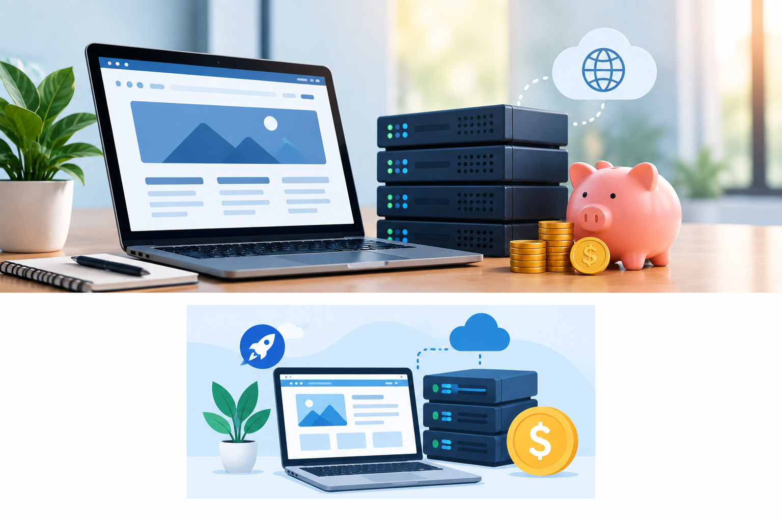 Person launching a new website on cheap shared hosting